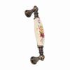 Vintage Flower Ceramic Bronze DIY Door Handles Cabinet Cupboard Drawer Knobs Pull 2#