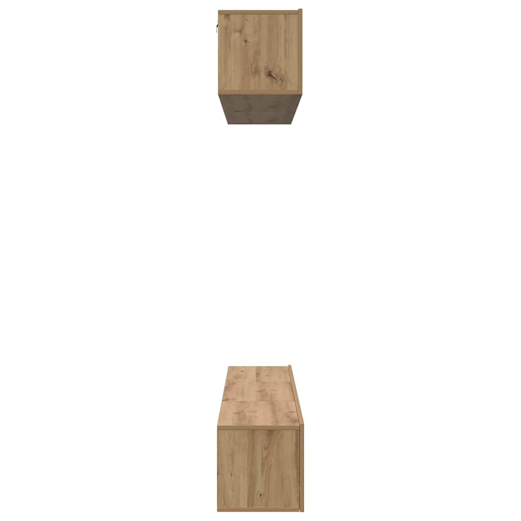 Wall Mounted TV Cabinet Set 5 pcs Artisan Oak Wood Based Material