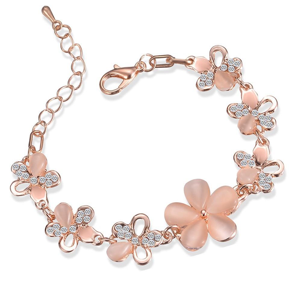

European and American summer new opal bracelet sweet small fresh flower jewelry рожевий колір золота