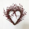Heart Shaped Wreath Adorable Large Simulated Handmade Vine Foam Artificial Decor 40cm