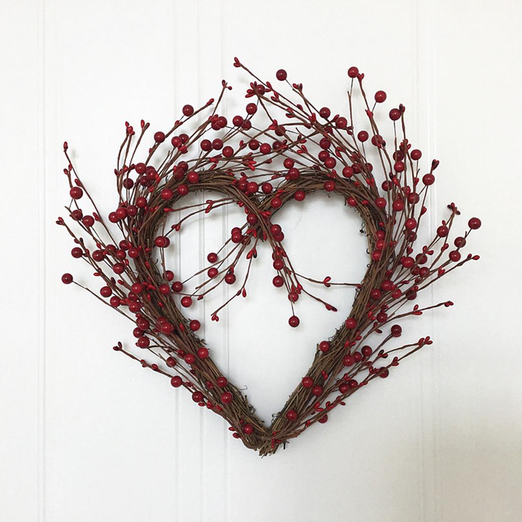 Heart Shaped Wreath Adorable Large Simulated Handmade Vine Foam Artificial Decor 40cm
