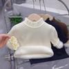 Kids Thickened One Piece Fleece Half Turtleneck Knit Sweater Anti Pilling Warm Base Layer Stylish Inner Wear Children Clothing