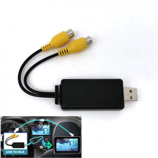 USB RCA Video Output Adapter For Car Android DVD Radio Head Unit to TV Monitor