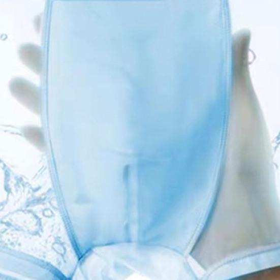 Men Boxer Underwear Mid-rise Elastic Waistband Short Briefs Breathable Smooth Lines Solid Color