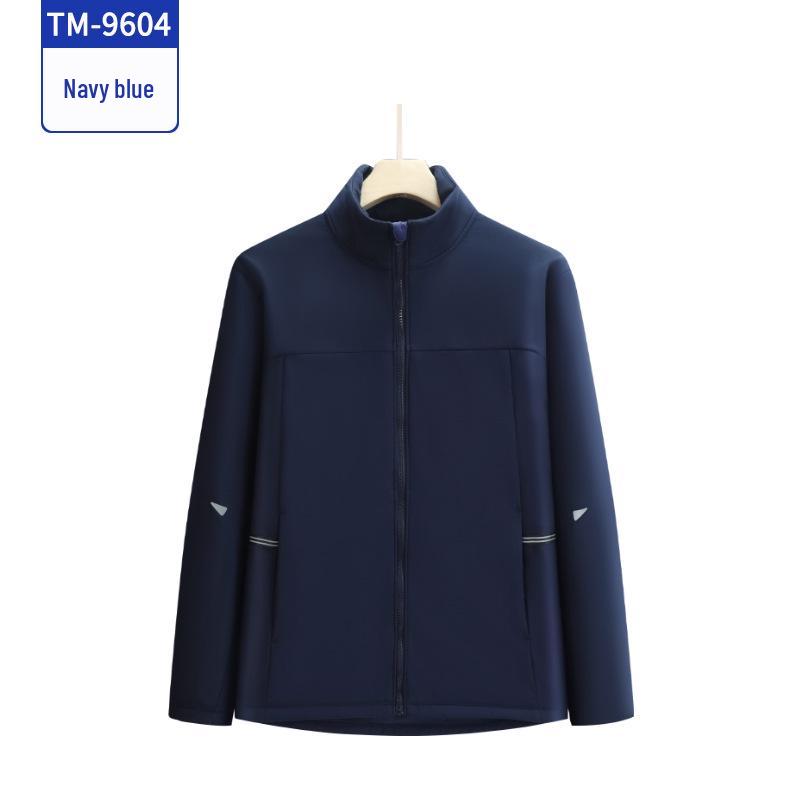 Autumn & Winter Stand Collar Velvet Windbreaker: Custom Team Outdoor Activities & Cultural Advertising Jacket.