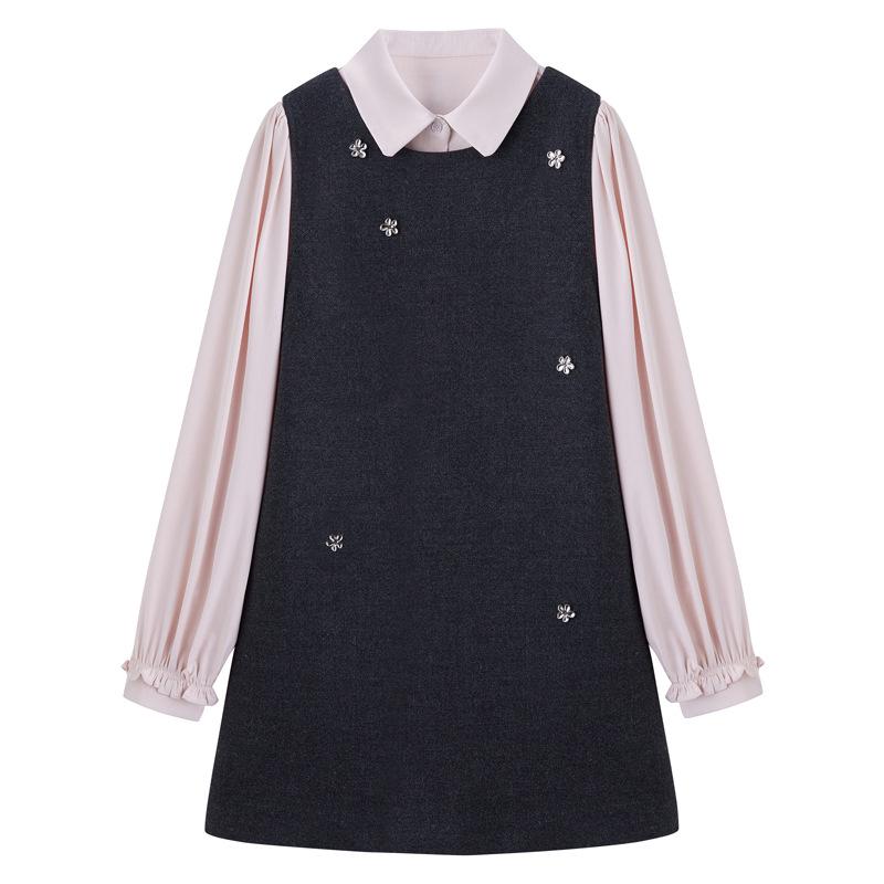 2025 Spring Slimming Vest Dress: Fashion-Forward Two-Piece with Fragrance Style, YJ8512