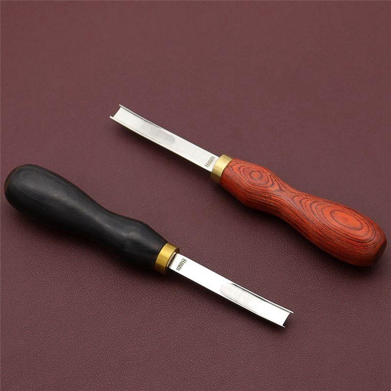 AEE4-Leather Edge Bevelers Leather Craft Thinned Tool,DIY Skiving Beveling Cutting Tools With Wood Handle Trimmer