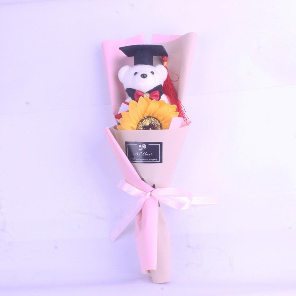 Plush Bear Bear Plush Bouquet Cartoon Doctoral Bear Toy Graduation Bear Bouquet  Birthday Party