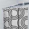 Black White Geometric Pattern Waterproof Mildew-Proof Shower Curtain Modern Minimalist Decor Suitable For Wet And Dry Separation