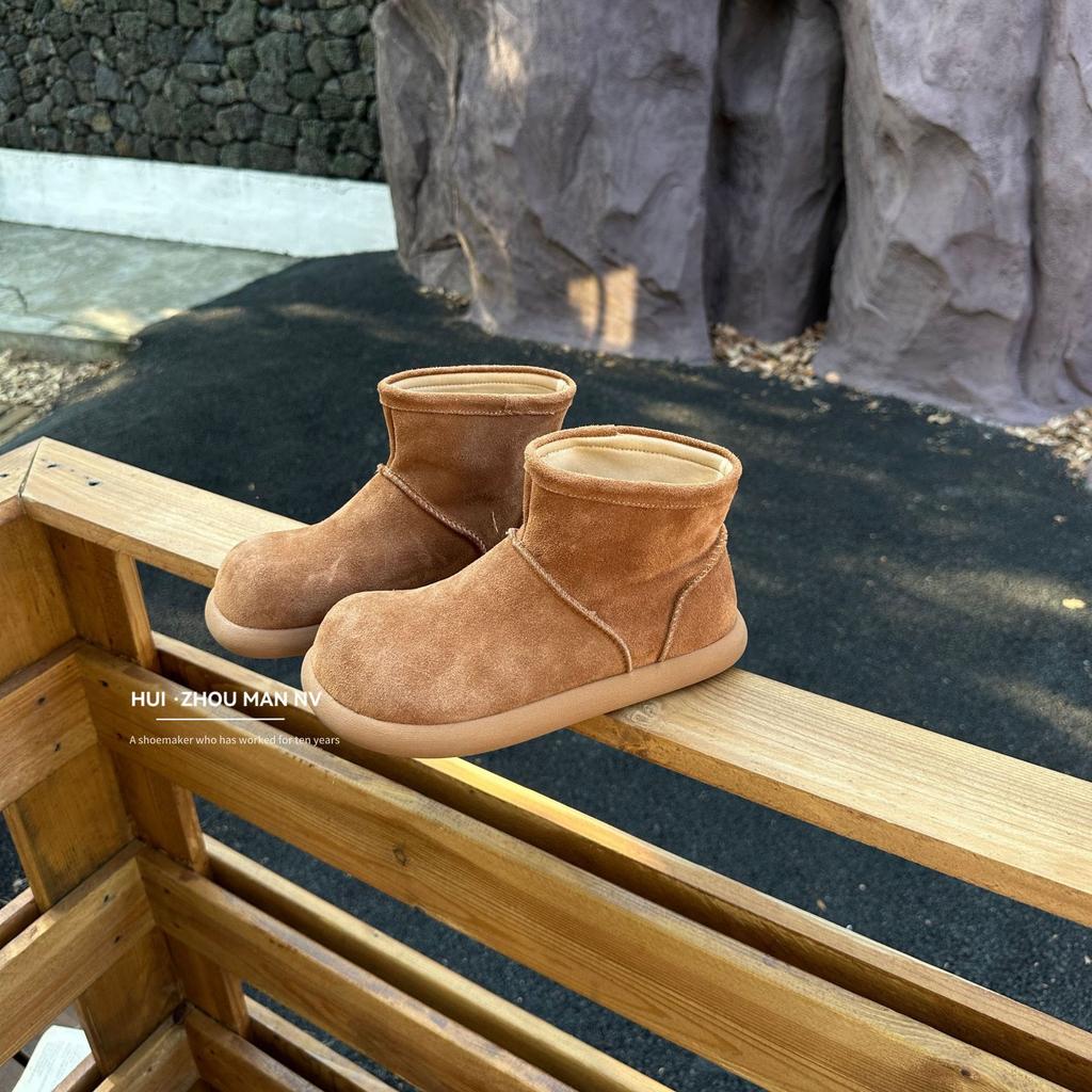 Cowhide Version Platform Birkenstock Short Boots Women's Autumn and Winter 2025 New Retro Lazy Wind One-pedal Bread Shoes Short Boots