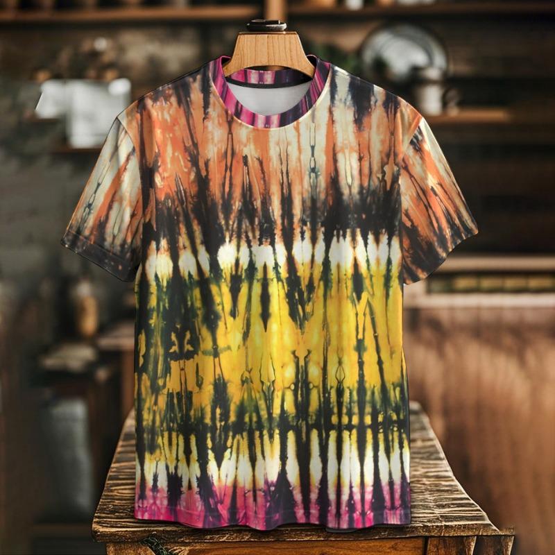 

Модная летняя футболка с круглым вырезом и короткими рукавами с 3D-цифровой печатью для мужчин 6XL