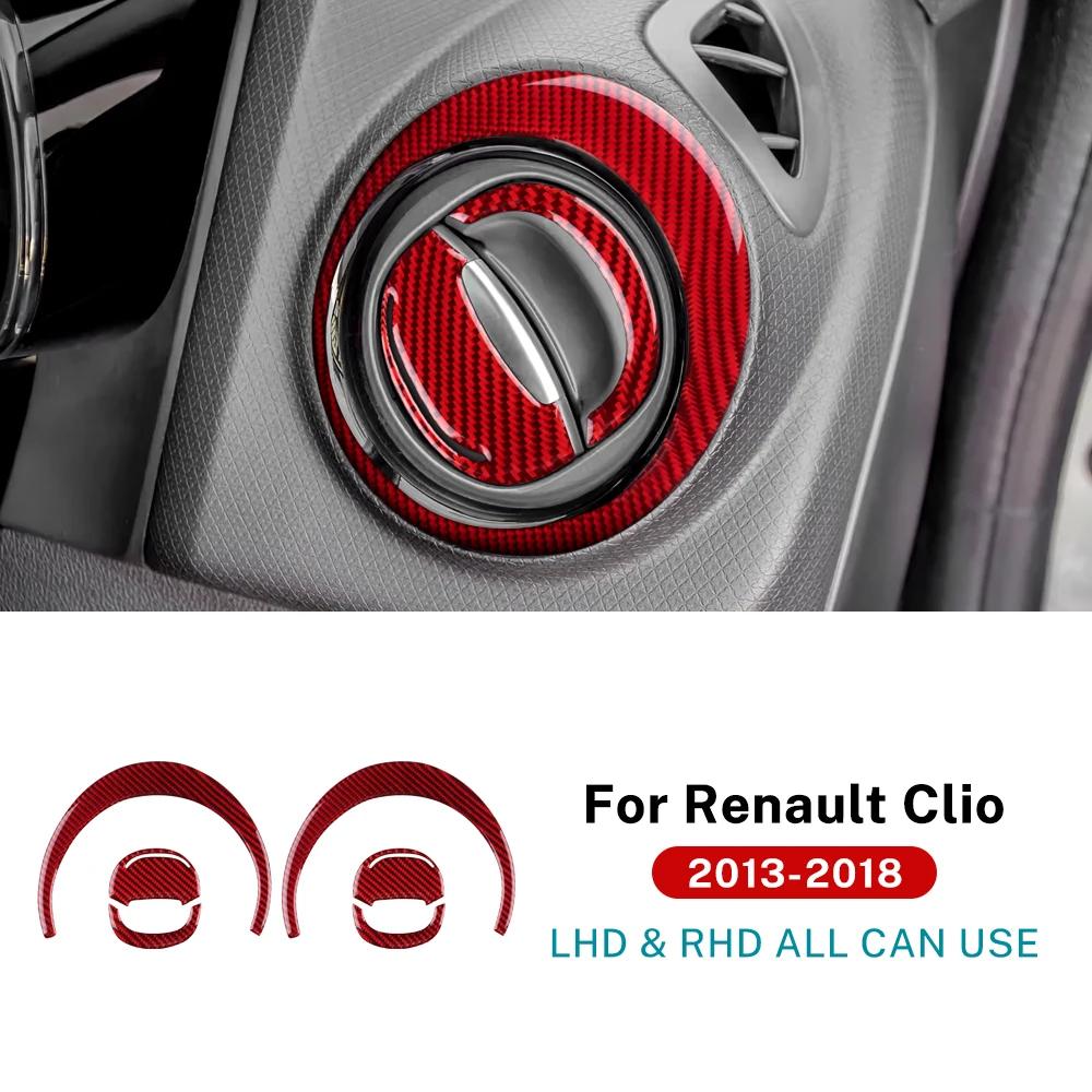 Soft Carbon Fiber Sticker LHD RHD For Renault Clio 3 2013 2014 2015 2016 2017 2018 Car Sides of Center Console Outlet Frame Trim