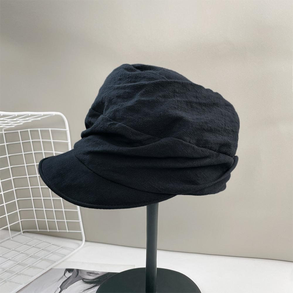 Pleated Newsboy Hats Japanese Peaked Caps Korean Linen Berets  Streetwear
