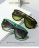 1PC  New Large Frame Fashion Glasses European and American Personalized Conjoined Sunglasses for Men and Women