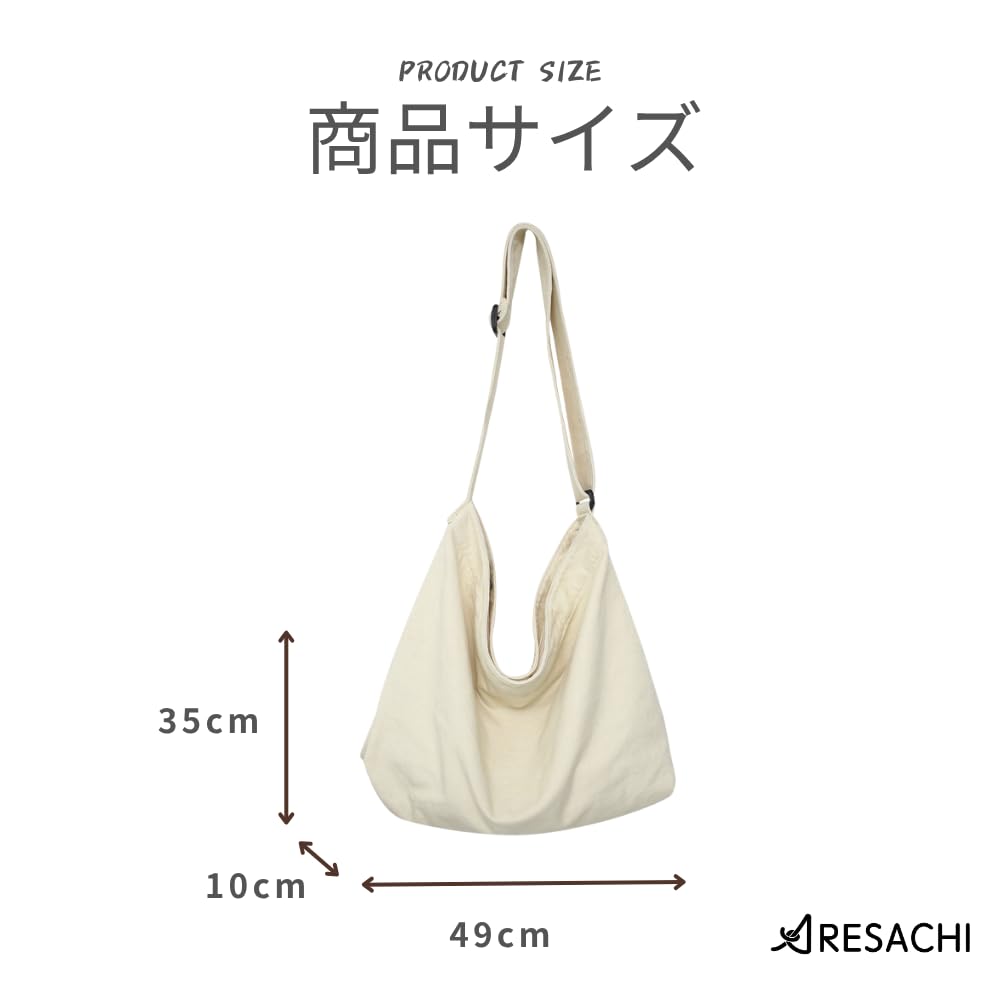 ARESACHI Canvas Tragetasche, Umhängetasche, für Damen und Herren, Großes Fassungsvermögen, Perfekt für Pendeln, Schule, Crossbody, mit Tasche, Schlichtes Design, A4