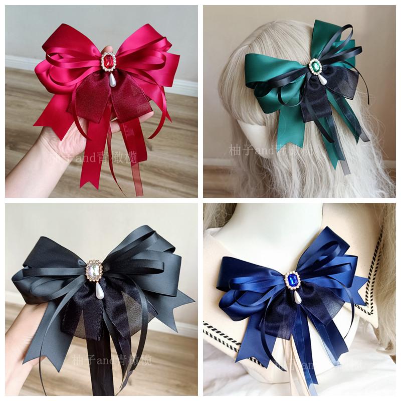 Dark Lolita Bow Hairpin Lolita Hair Accessories Hairclip Headgear Cos Collar Flower Hatsune Cosplay Accessories