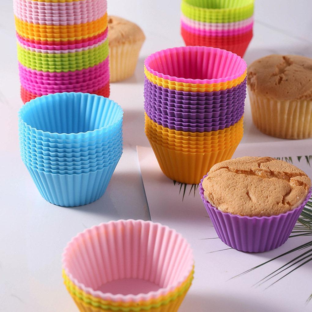 Nonstick Muffin Mold Silicone Biscuit Cake Pastry Cupcake Liner Cup Candy Mould Molds Baking for Bakery Restaurant