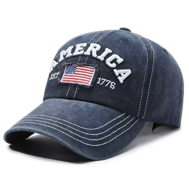 Gorra de Béisbol Snapback Lavada Estilo Vintage Americano con Visera para Hombres Mujeres Deportes Ocio Pesca Sombrero para el Sol