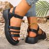 Fashion Fashion Open Toe One Strap Flat Shoes Summer New Round Toe Platform Casual Versatile Soft Sole Kitten Heel Slippers
