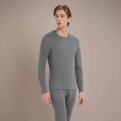 Men's Tencel Lyocell & Cotton Thermal Underwear Set: Antibacterial, Plus Velvet, Autumn Round Neck Top & Trousers