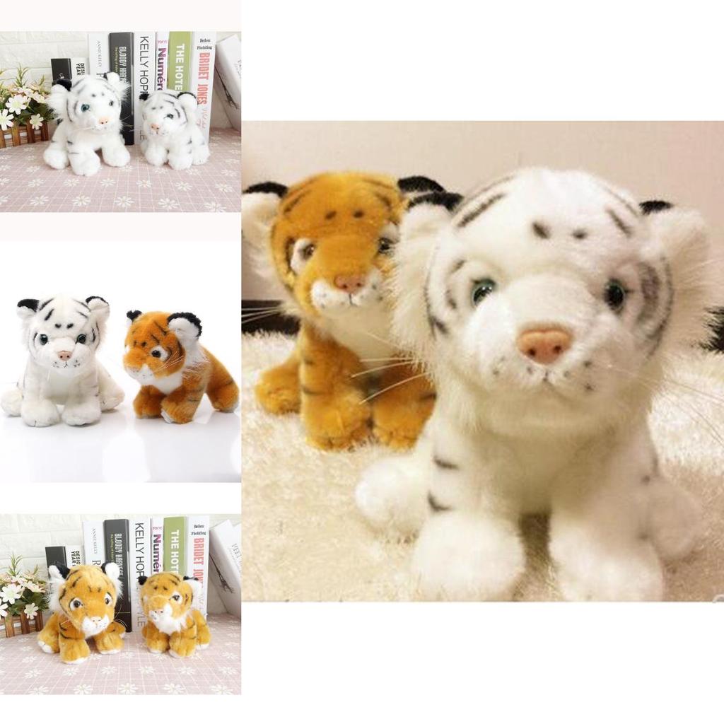 Adorable Cute Plush Tiger Animal Toy In White And Yellow For Kids And Collectors