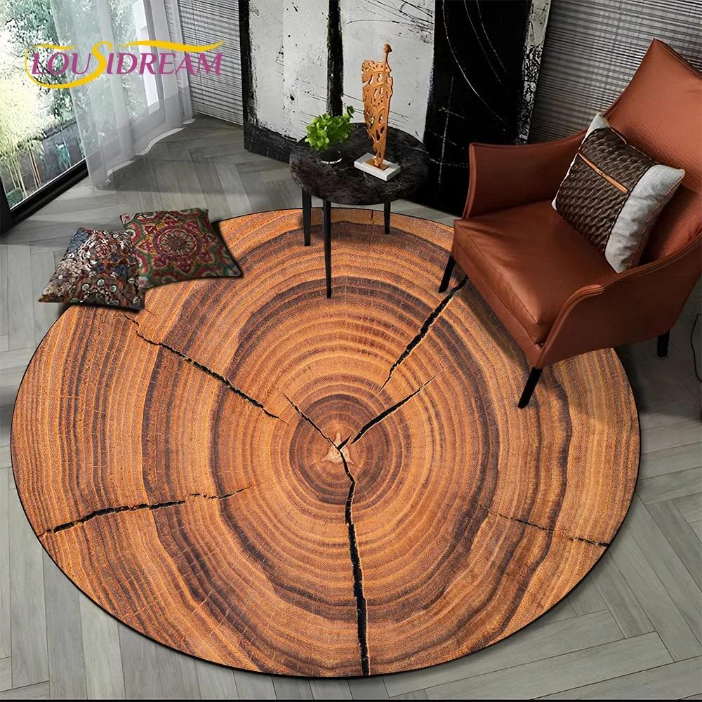 Latest 3D Color Wood Grain Lines Round Area Rug,Carpet Rug for Living Room Bedroom Sofa Child Playroom Decor,pet Non-slip Gift