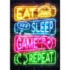 Gaming Colorful Line Art Poster Canvas Printing Decor Play Game Quotes Wall Decor for Gaming Room Boys Room Decoration Line Art