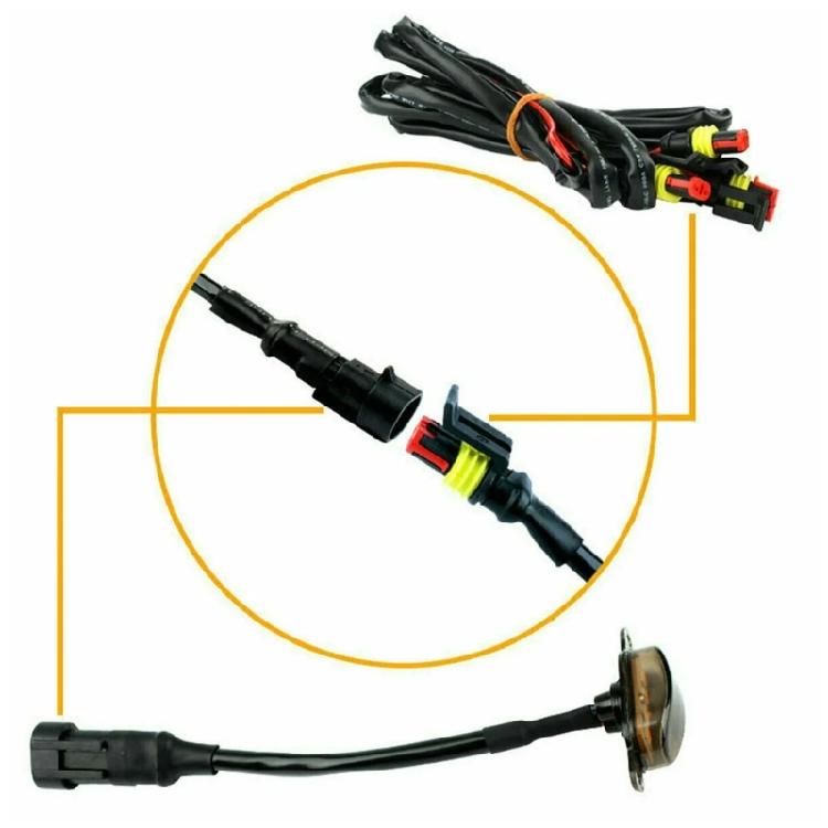 Universal Front Grill Running Lights Yellow Amber Lens 12V Waterproof 4Pcs Daytime Running Grill Light