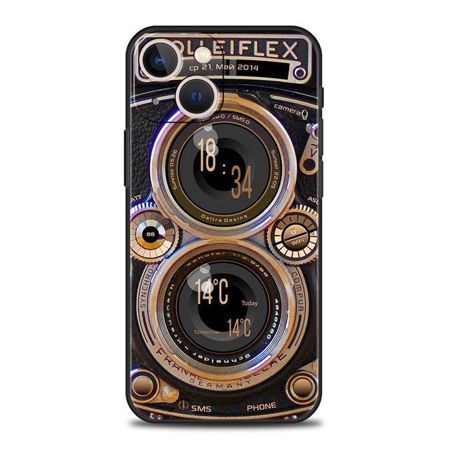 Vintage Tape Camera Gameboy Phone Case For iPhone Apple 15 14 13 12 11 Pro Max Mini 7 8 Plus XR XS X SE Black Silicone Cover