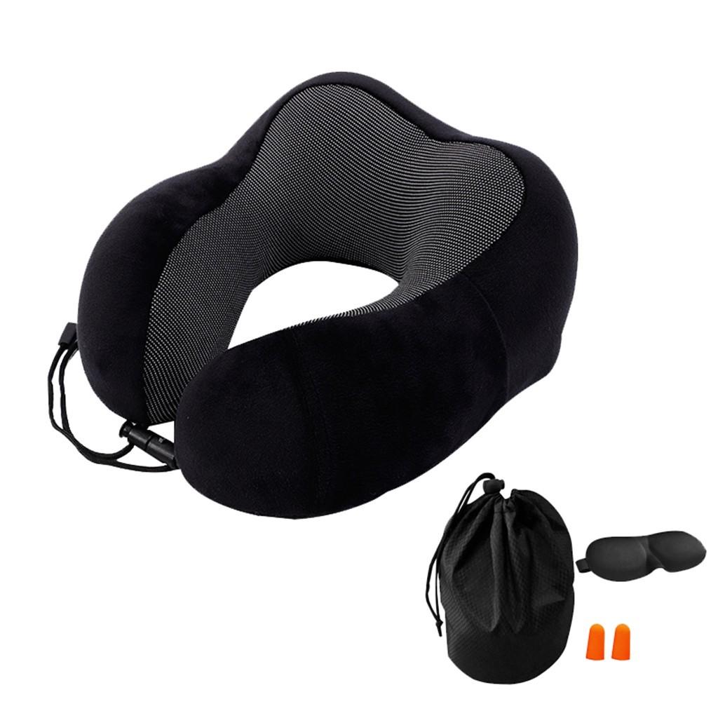 

Креативная и удобная складная дорожная подушка с эффектом памяти из хлопка чёрный