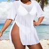 Síťovaný přehoz na plavky plus size: Evropský a americký sexy zeštíhlující, prodyšný, dovolenkový, sluneční ochrana