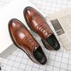 2025 Classic Brand Retro Brogue Shoes Versatile Casual Men's Business Dress Shoes Lace Up Men's Driving Shoes Thick Sole
