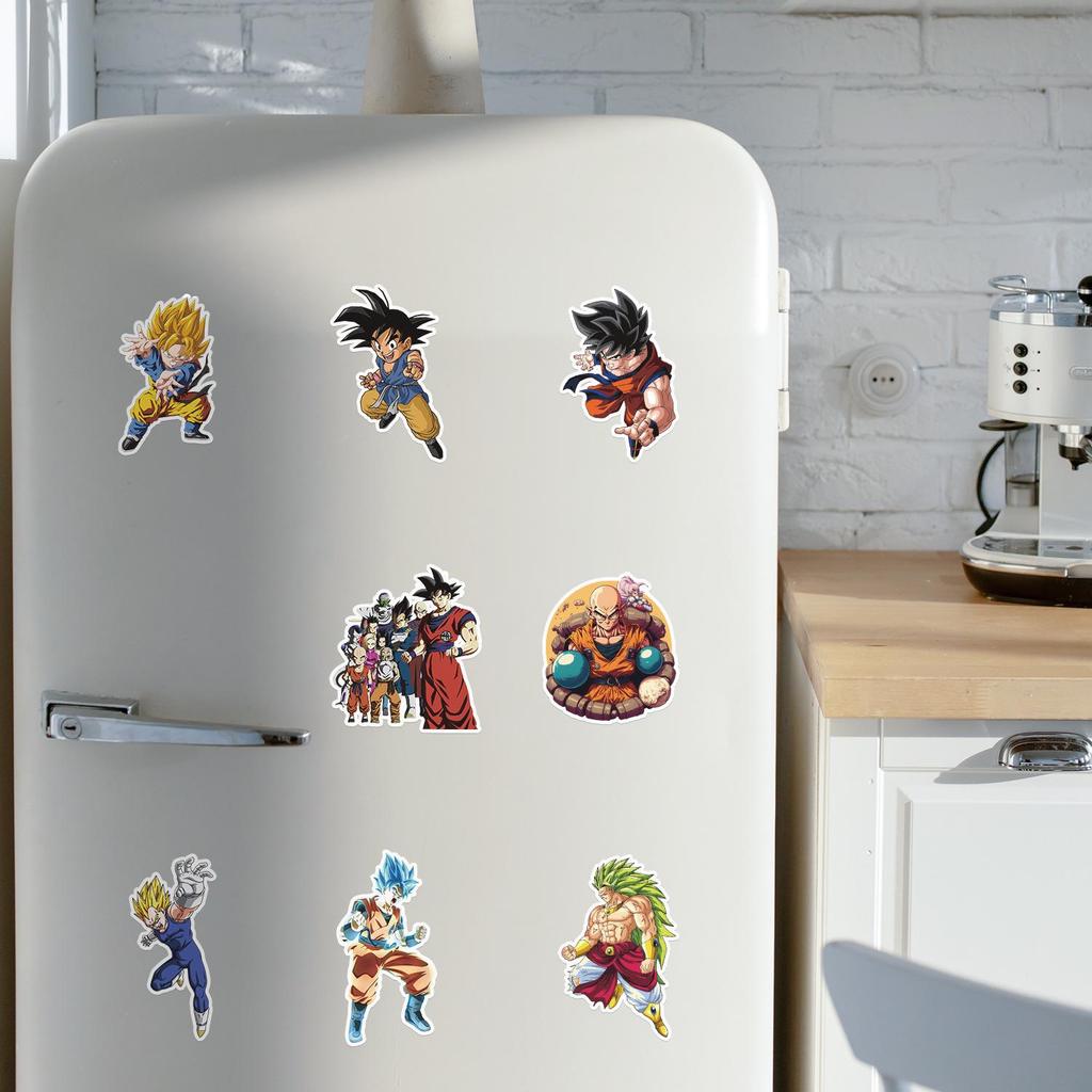 Dragon Ball & One Piece Waterproof Graffiti Stickers - 50/100 Pack for Phone, Fridge, Luggage, Notebook & Journal Decoration