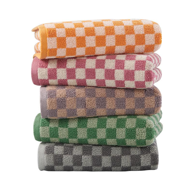 Plaid cotton towel set cotton yarn-dyed jacquard face towel absorbent soft bath towel home hotel bathroom