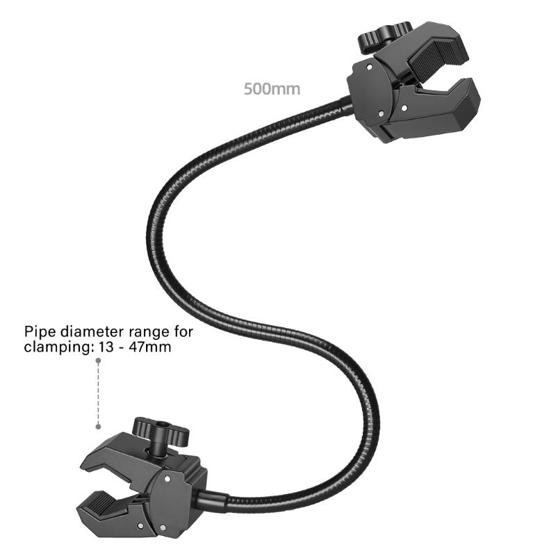 Photography Double U Clamp with Flexible Gooseneck for Holding Cameras Lights Microphones In Various Positions Adjustable
