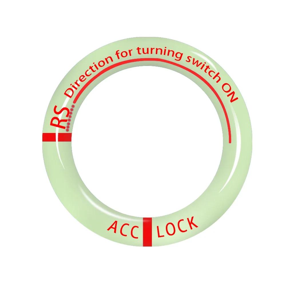 Car Ignition Luminous Sticker Key Ring Auto Key Switch Surrounding Protective Style Decoration Vehicle Glow Fluorescent Keyring