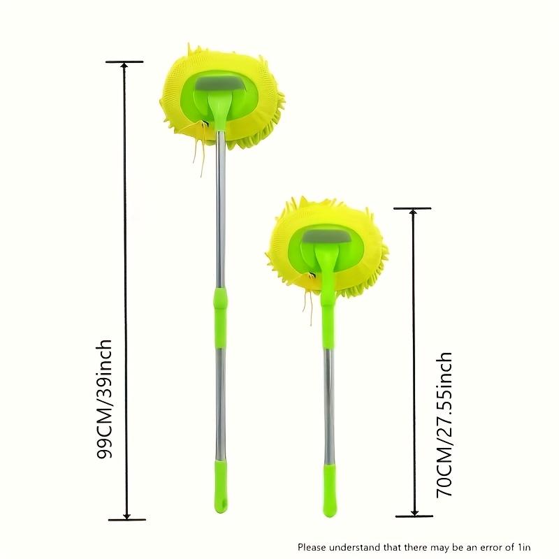 Soft Fleece Microfiber Retractable Car Wash Mop with Long Handle, Scratch-resistant Mop Cleaning Gloves for Car Wash Trucks SUV RV Caravans and Homes