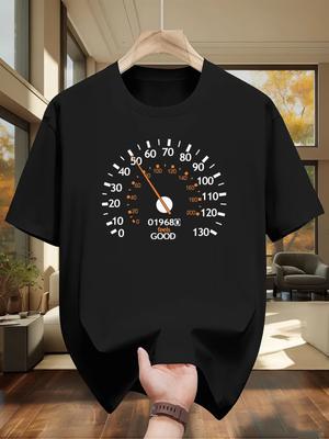 Men'S Speedometer Style Print T-Shirt, 50Th Birthday T-Shirt, Gift T-Shirt, Men'