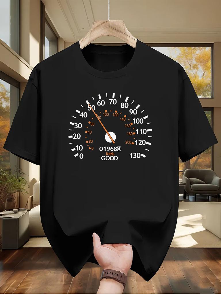 Men'S Speedometer Style Print T-Shirt, 50Th Birthday T-Shirt, Gift T-Shirt, Men'
