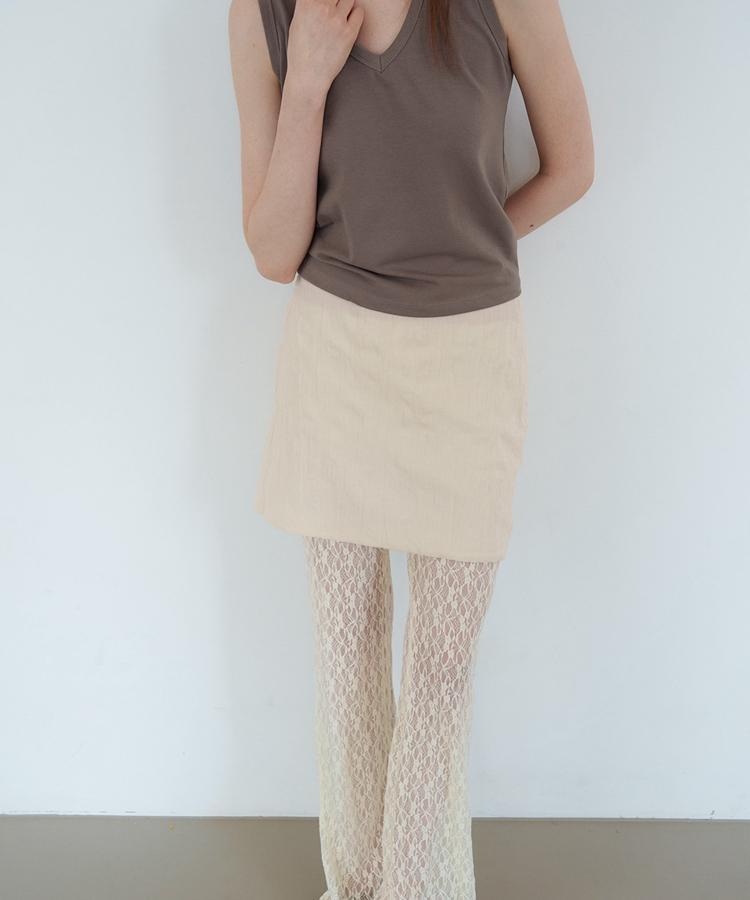 Seuleoum Ete Wrinkle Skirt_Ecru