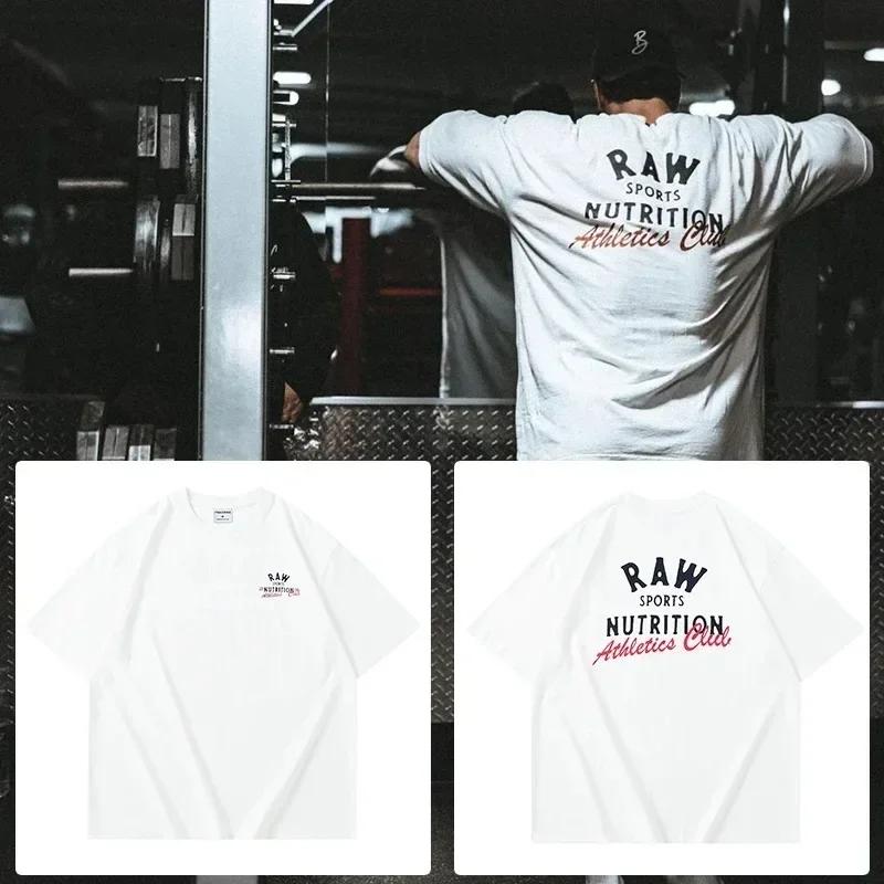 Tričko CBUM Gym Fitness Tričko Volné Oversized Bavlna Muži Krátké rukávy Sportovní trička Letní trénink Cvičení Jogging Ženy Topy