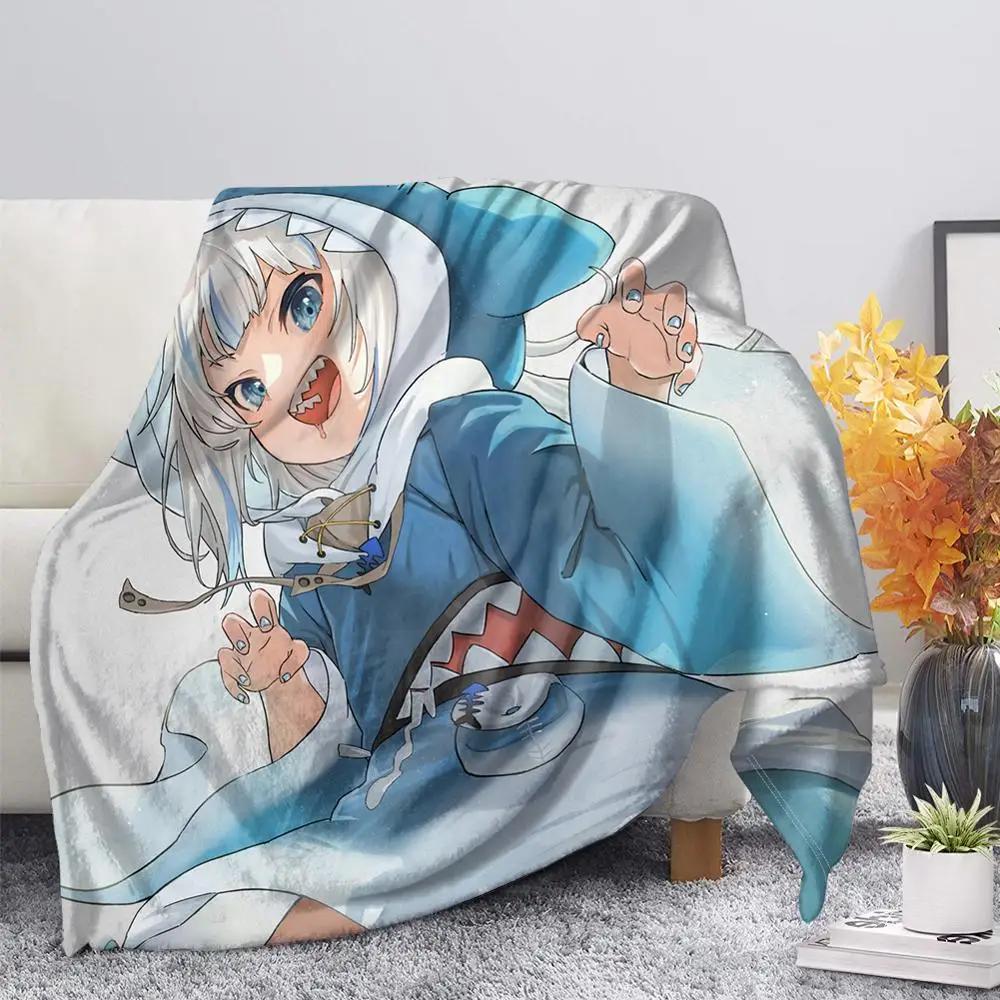 Hololive Gawr Gura Ch holoMyth Soft Plush Blanket, Flannel Blanket Throw Blanket for Living Room Bedroom Bed Sofa Picnic Cover