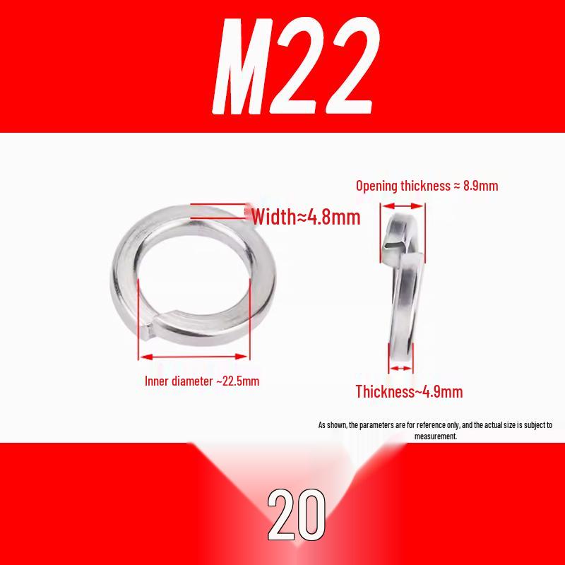 Stainless Steel Spring Washer M3-M16 Elastic Metal Washer Set