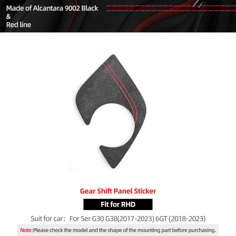 For BMW G30 G32 G38 Series 5 6 GT Made of Alcantara Gear Shifter Panel Trim Performance Sticker Car Interior Tuning Accessories