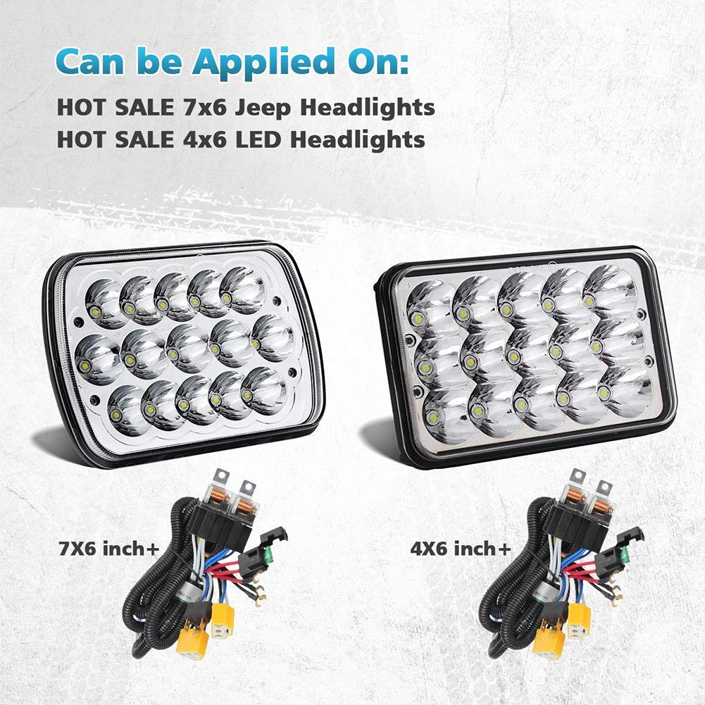 2 Headlight H4 Headlamp Light Bulb Ceramic Socket Plugs Relay Wiring Harness Kit 12V
