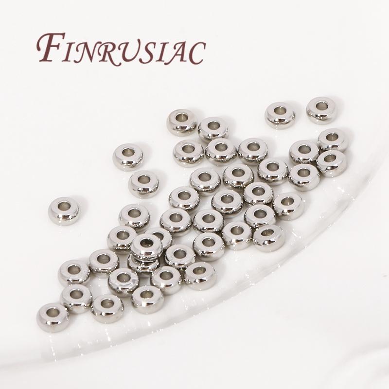 4mm-5mm Spacer Beads 18K Real Gold Plated Smooth Metal Separators Beads Supplies For Jewelry,DIY Bracelets/Necklace Accessories