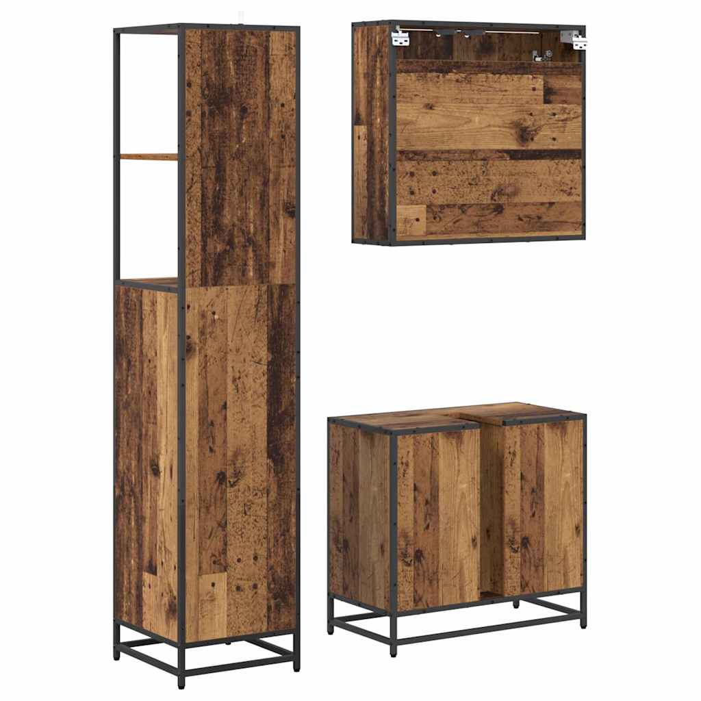 Bathroom Furniture Set 3 pcs Reclaimed Wood 65 x 33 x 60 cm