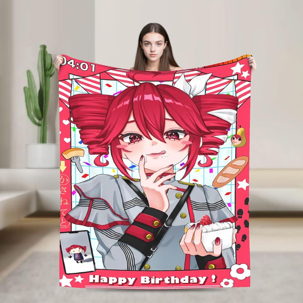 Kasane Teto Triple Twin Cute Blanket Camping Flannel Throw Blanket For Couch Chair Warm Soft Design Quality Bedspread Gift Idea