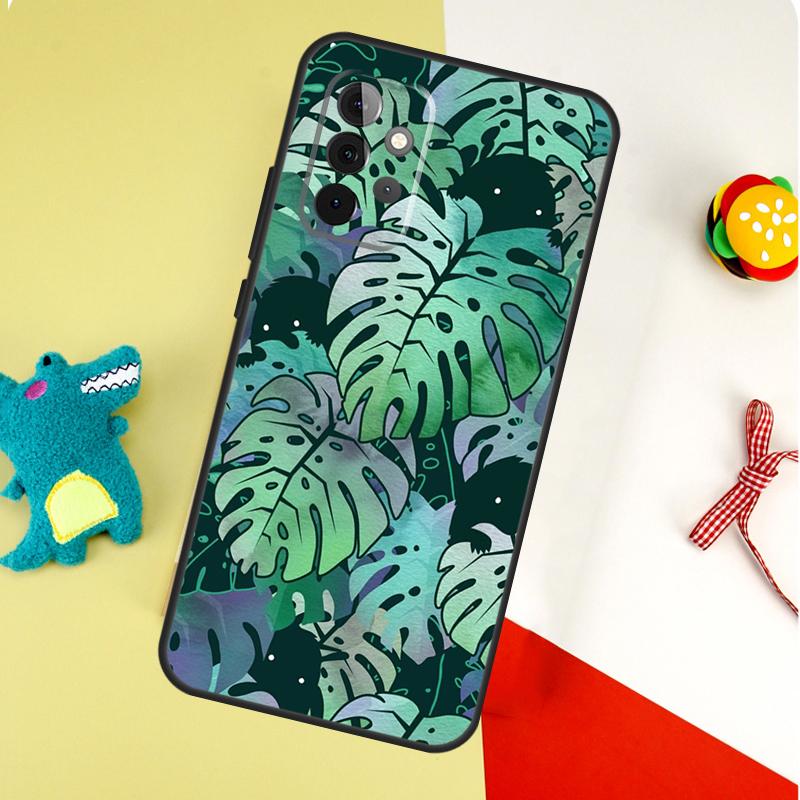 Tropical Monstera Leaves For Samsung Galaxy A05 A06 A16 A54 A34 A14 A55 A35 A15 A53 A33 A13 A22 A32 A52 Phone Case