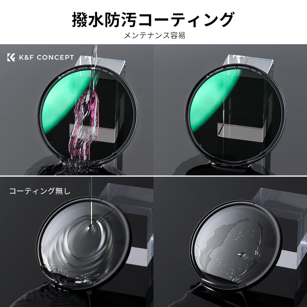 Concept 58mm Magnetic ND8 Lens Cap Magnetic Easy to Made in Japan AGC Optical Low Nano Lens Filter for Landscape Adapter Ring Included Direct K&F +